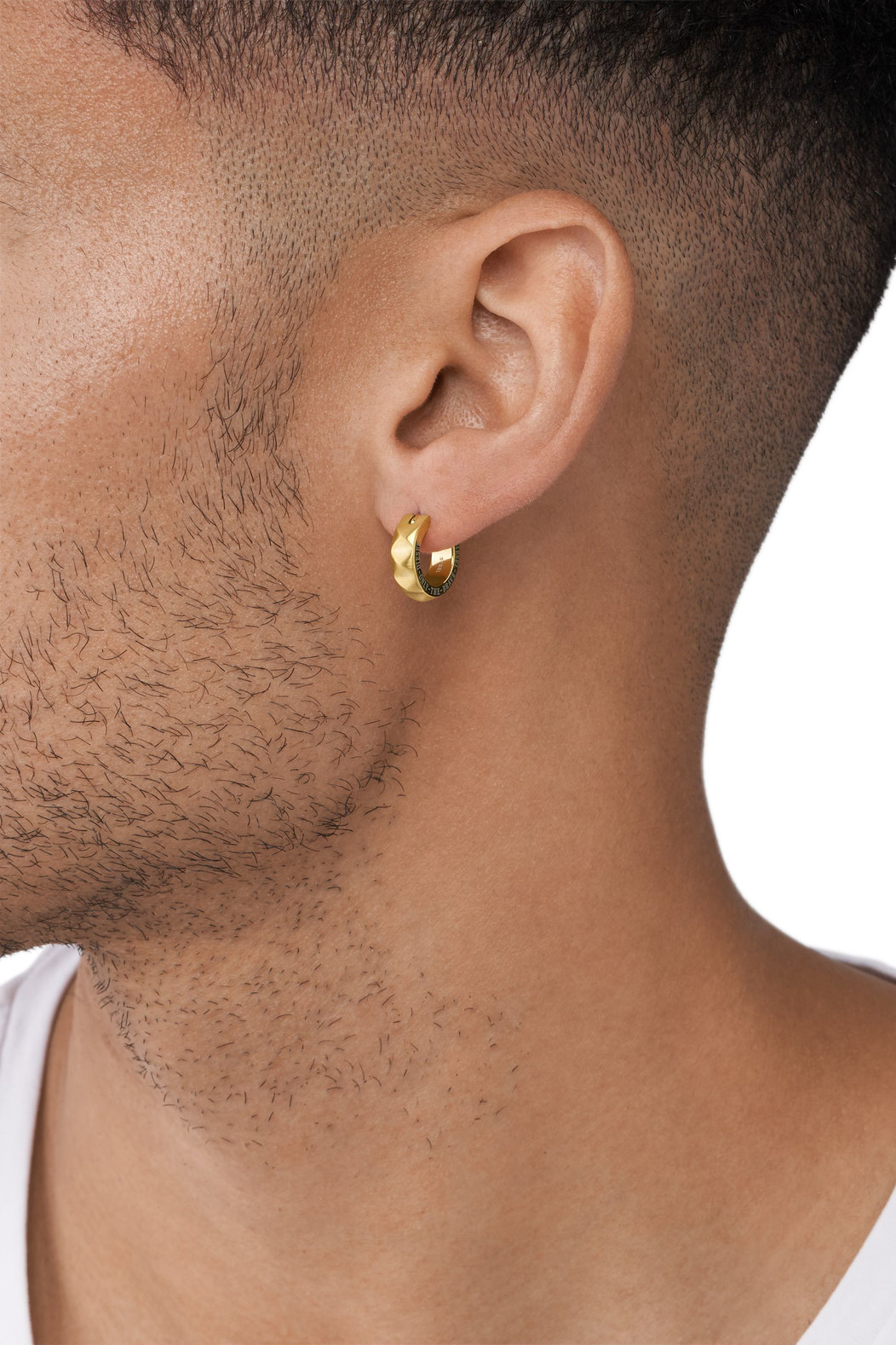 Gold-Tone Stainless Steel single hoop earring