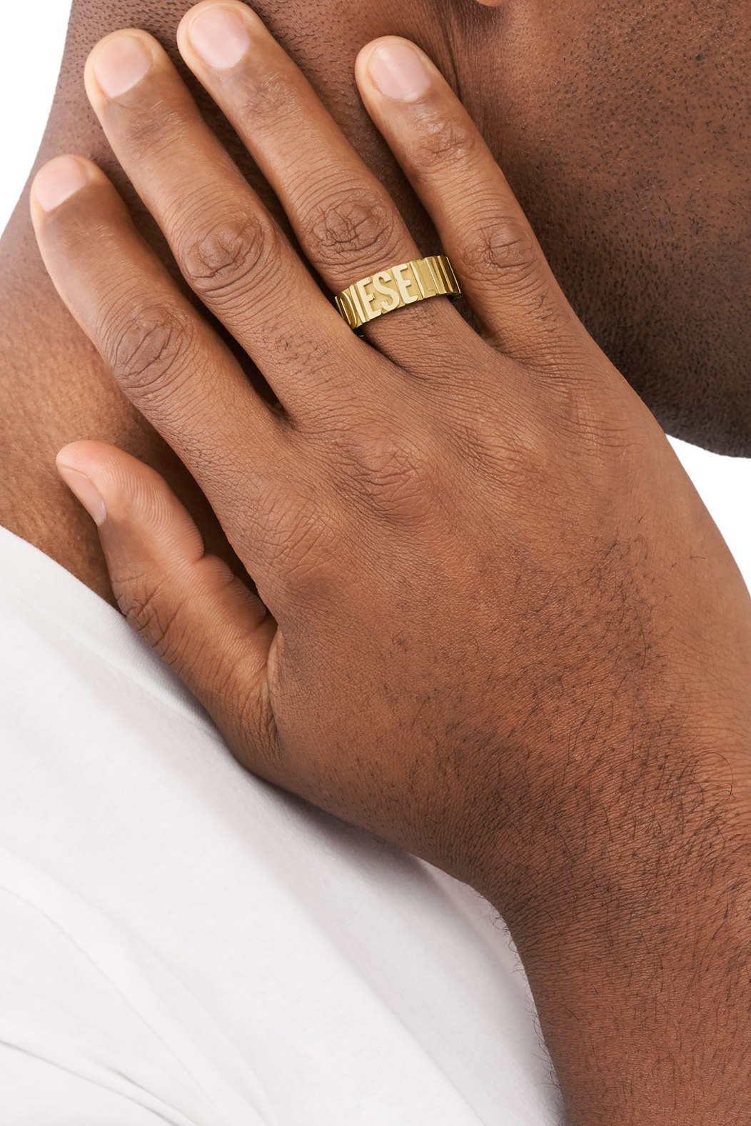 Gold-tone stainless steel ring