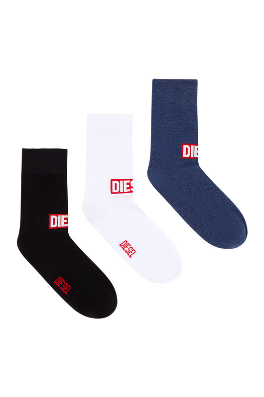 Three-pack of socks with red Diesel logo