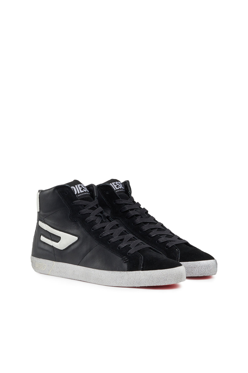 S-Leroji Mid - High-top leather sneakers with D logo
