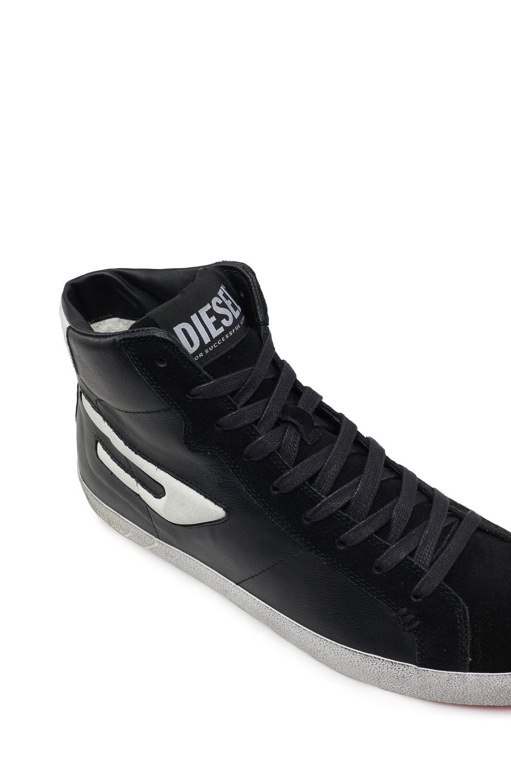 S-Leroji Mid - High-top leather sneakers with D logo