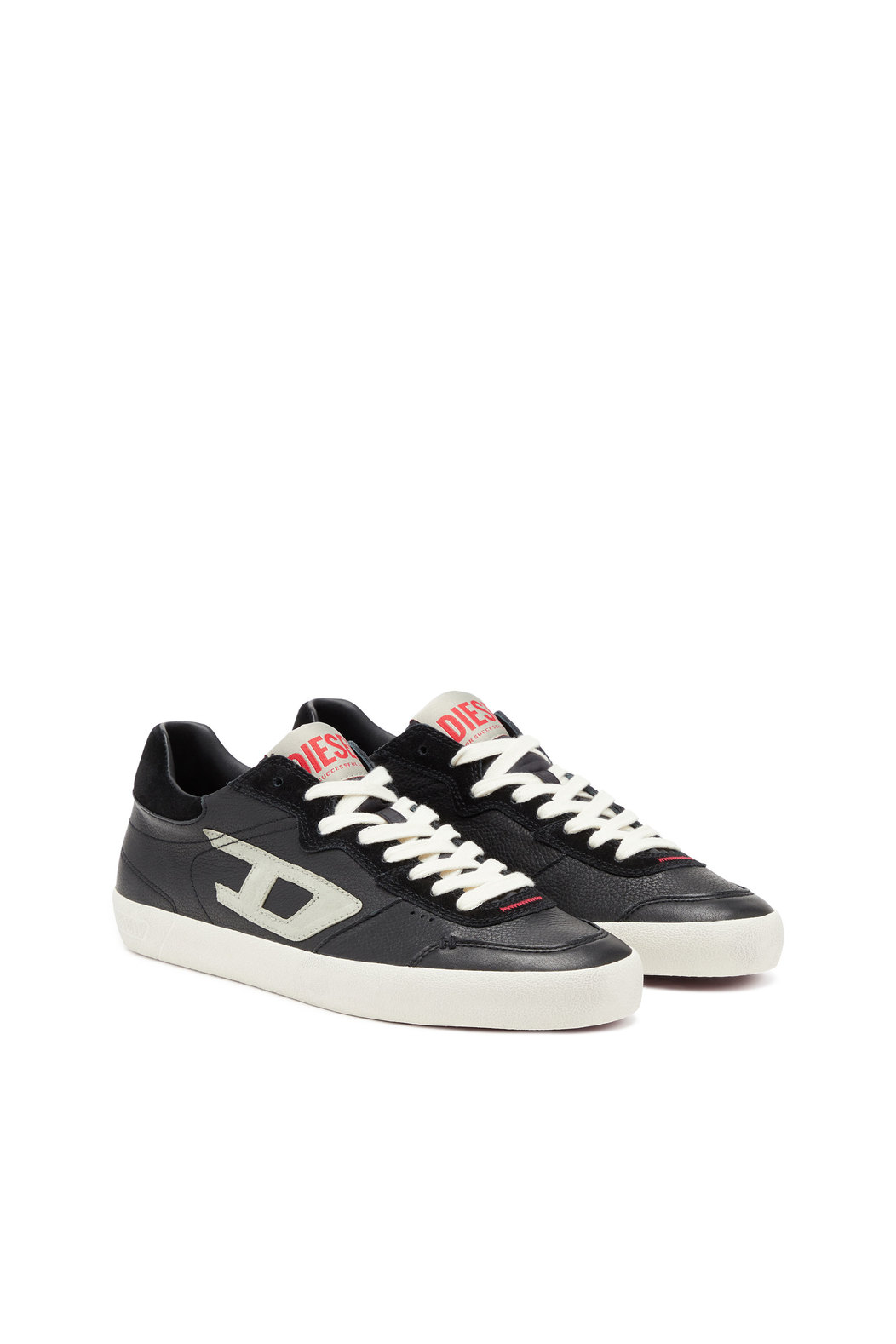 S-Leroji Low - Distressed sneakers in leather and suede