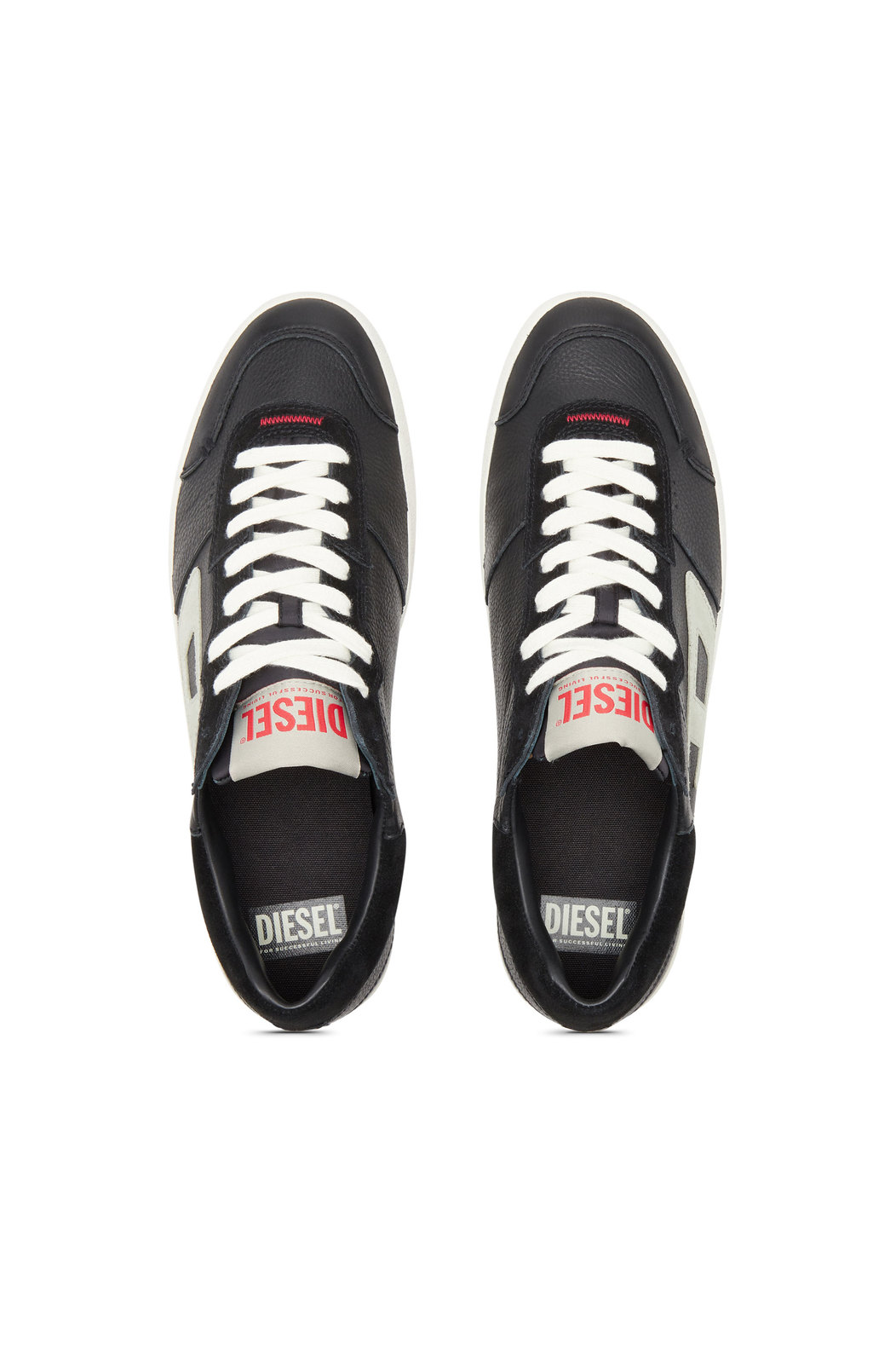S-Leroji Low - Distressed sneakers in leather and suede