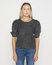 Women's Solid Charcoal Grey Round Neck Top