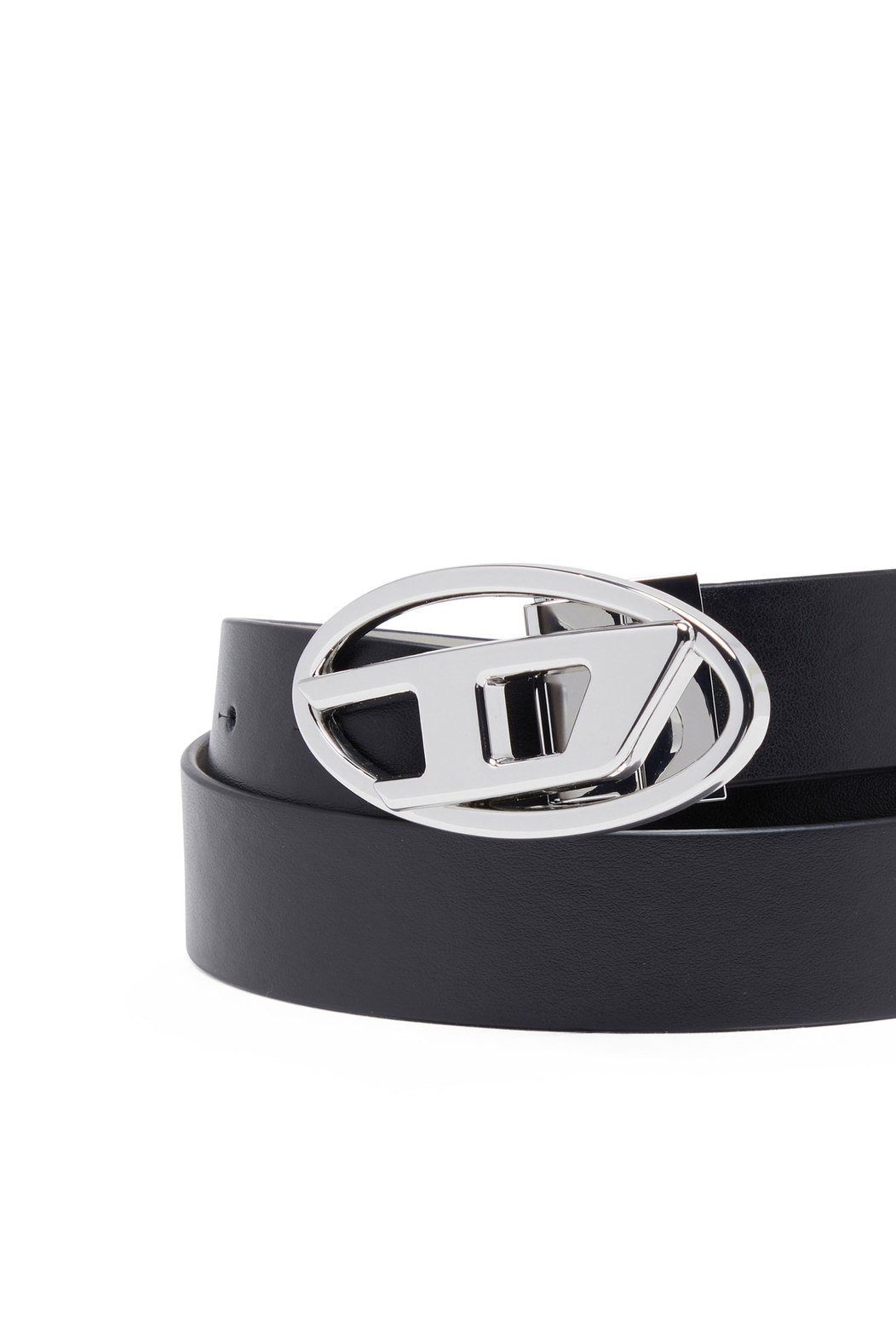 Reversible leather belt with Oval D buckle