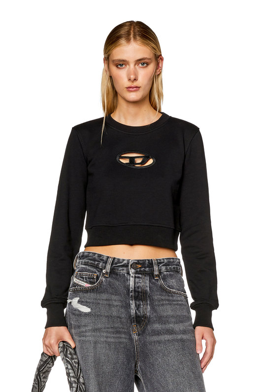 Cropped sweatshirt with cut-out logo