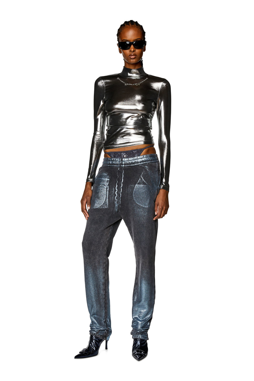 Metallic top with chain detail