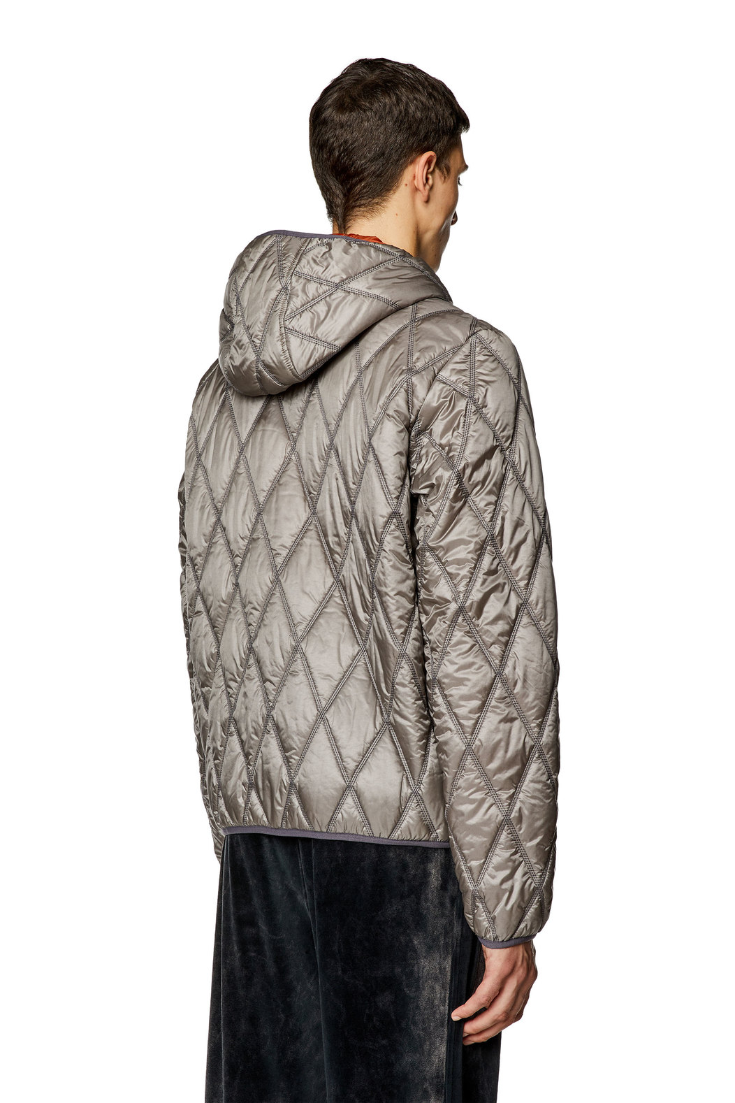 Hooded jacket in quilted nylon