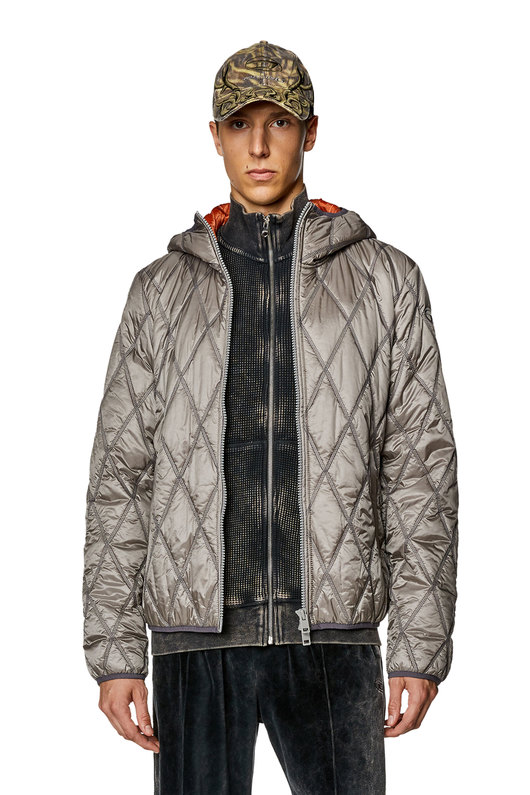 Hooded jacket in quilted nylon