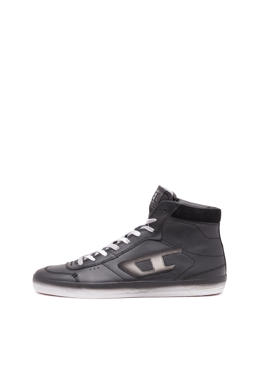 S-Leroji Mid - Leather high-top sneakers with colour bleed