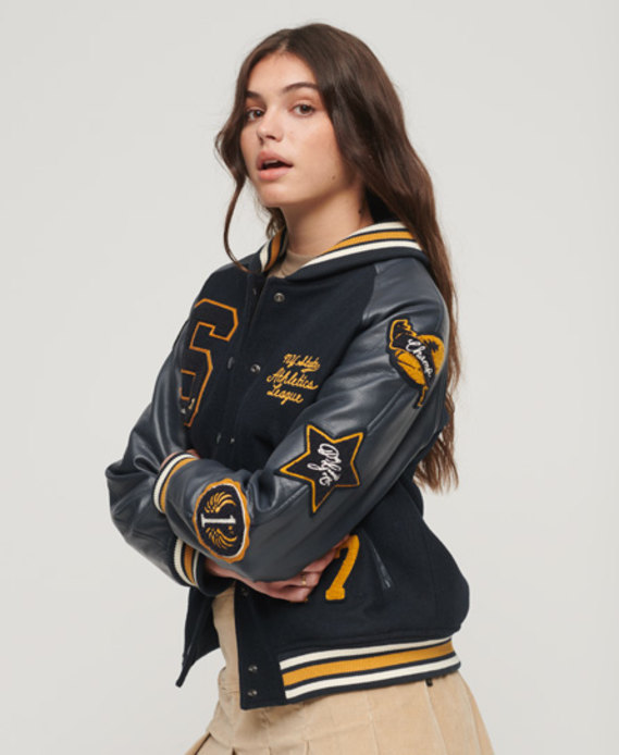 College Patched Varsity Jacket