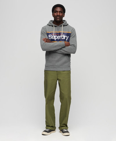 Striped hoodie with Superdry Core logo
