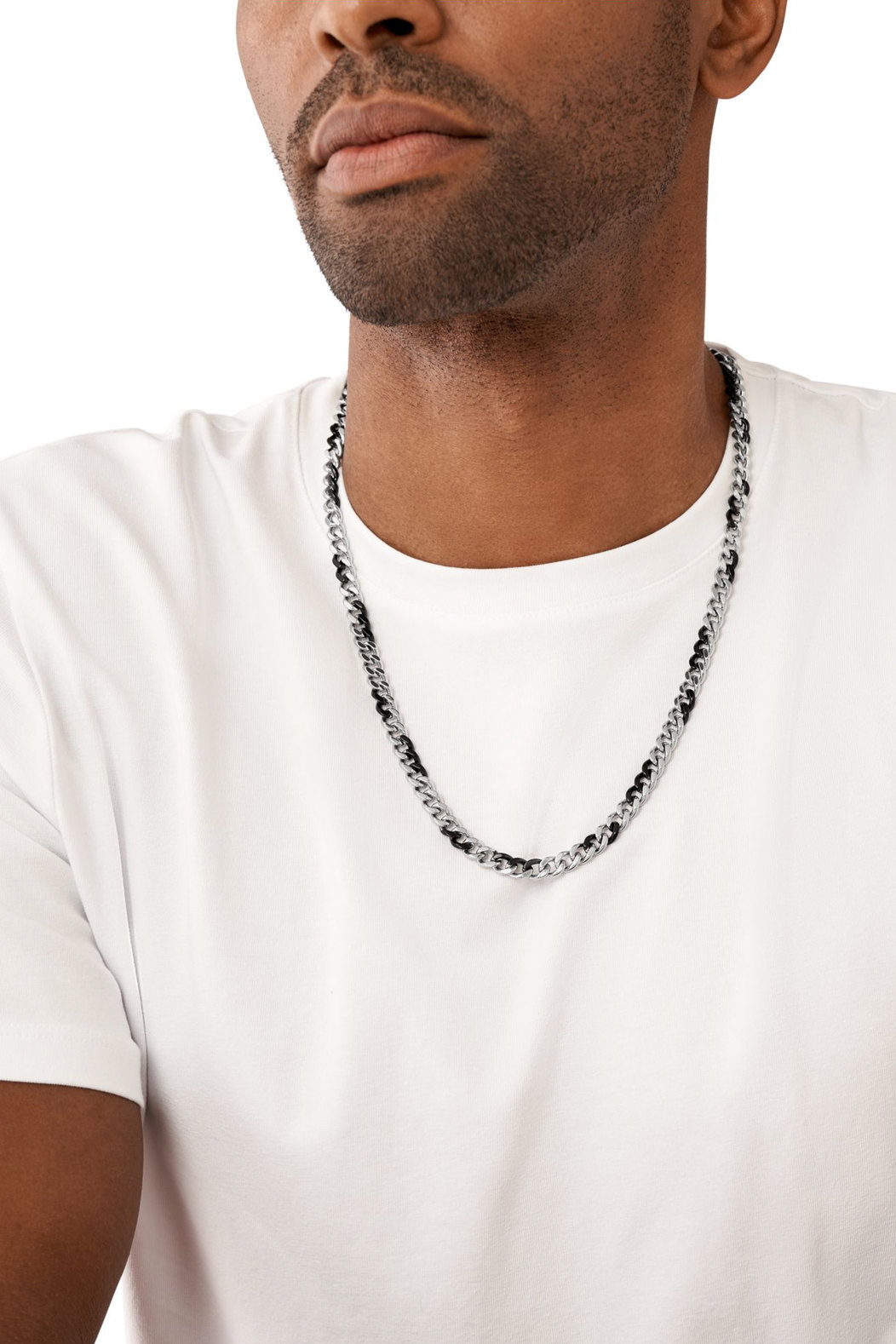 Two-Tone Stainless Steel Chain Necklace