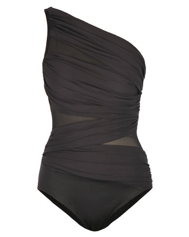 Miraclesuit Jena One-Shoulder Swimsuit Black | Zando