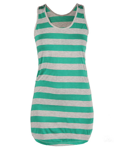 Mint Striped Vest Dress Green | Zando