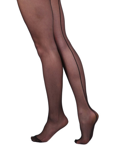 Cameo Sheer Back Seam Pantyhose Black | Zando