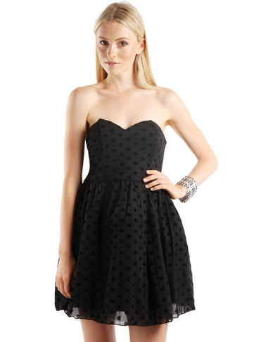 Rare London Polka Dot Prom Dress Black | Zando