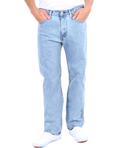 Levi's 505 Regular Fit Light Stone Wash Jeans Blue | Zando