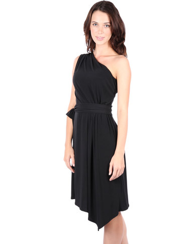 Chica Loca Asymmetric Cocktail  Dress  Black Zando 