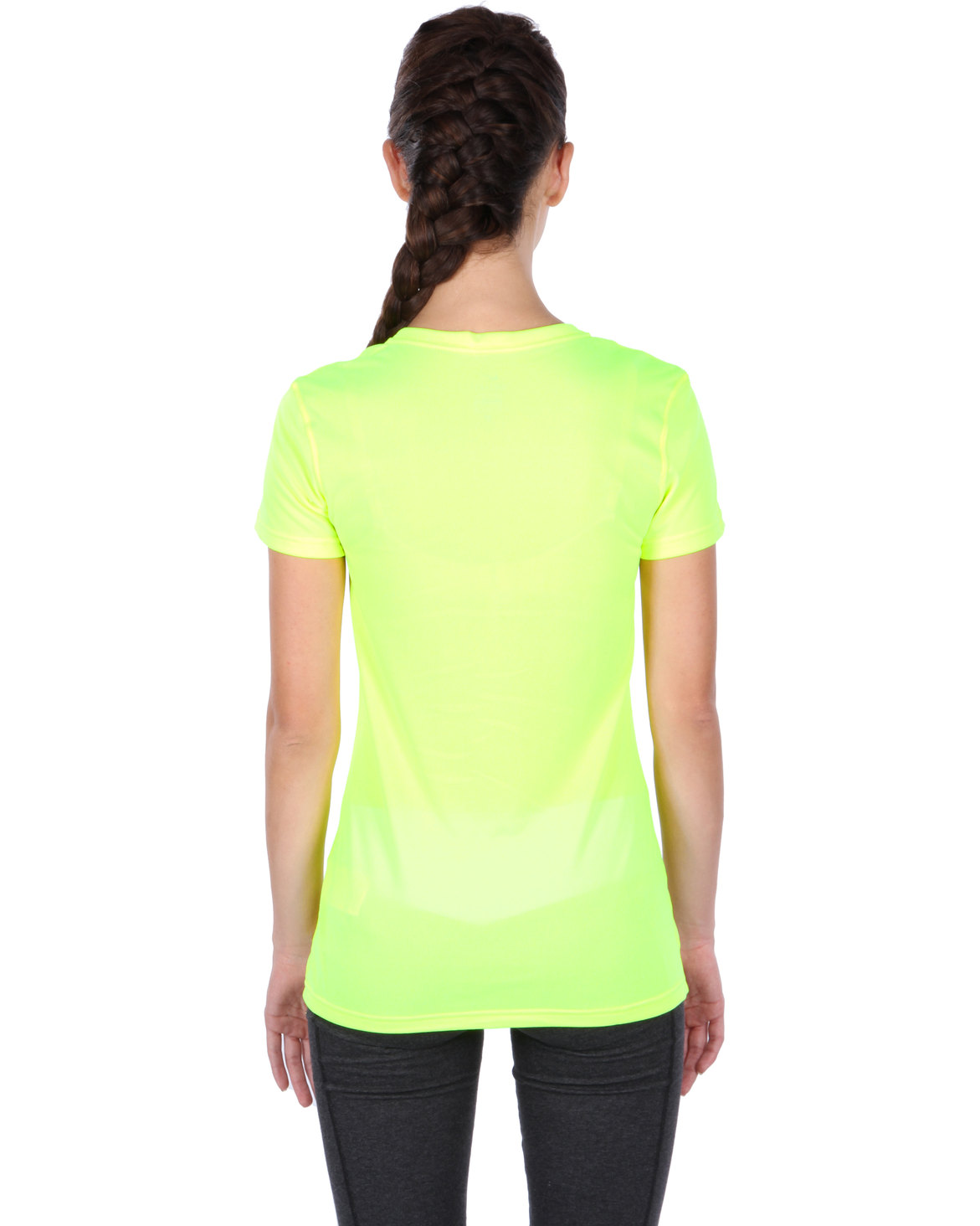 Nike Performance Legend V-neck Short Sleeve Run Swoosh T-shirt Yellow ...