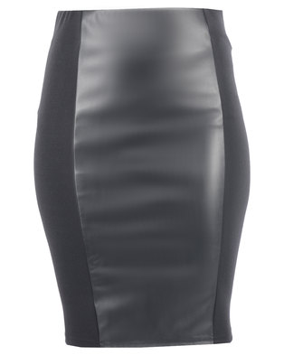 Linx Detailed Midi Pull On Skirt Black | Zando