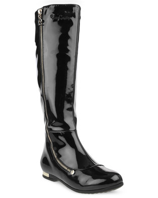 Pierre Cardin Patent Boots Black | Zando