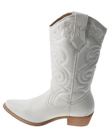 Bronx Women Westee Cowboy Boots White | Zando