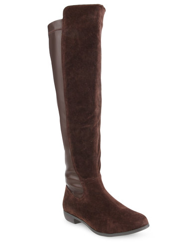 Rage Knee-High Boots Brown | Zando