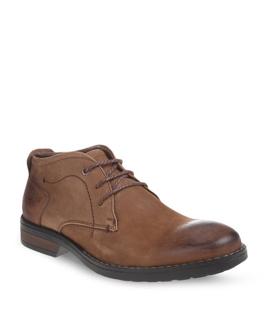 Bronx Men Leather Ankle Boots Brown | Zando
