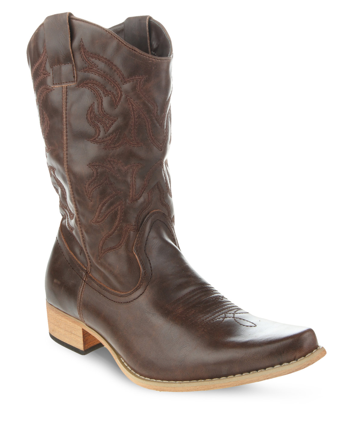 Jordan Leather Cowboy Boots Brown | Zando