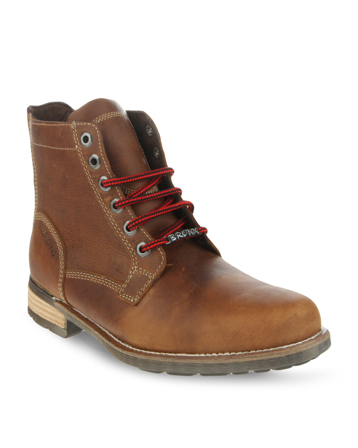 Bronx Men Tri Leather Lace-Up Boot Oatmeal | Zando