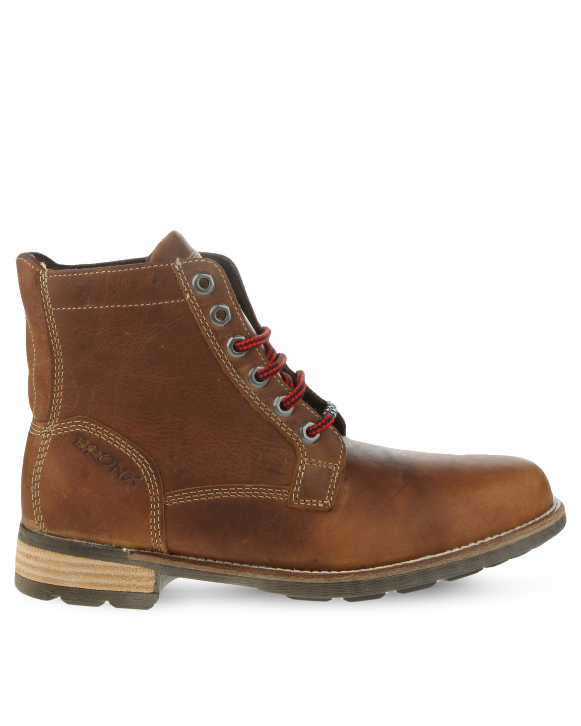 Bronx Men Tri Leather Lace-Up Boot Oatmeal | Zando