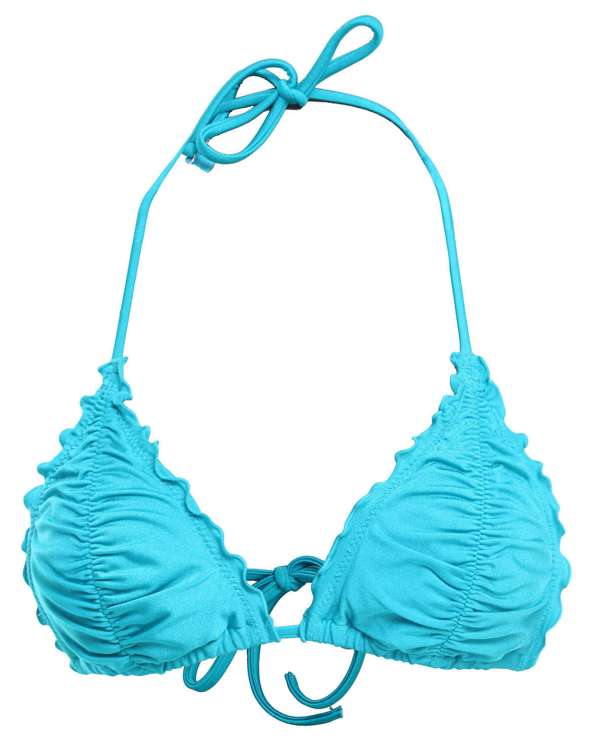 Seafolly Shimmer Slide Triangle Bikini Top with Lettuce Edging Blue | Zando