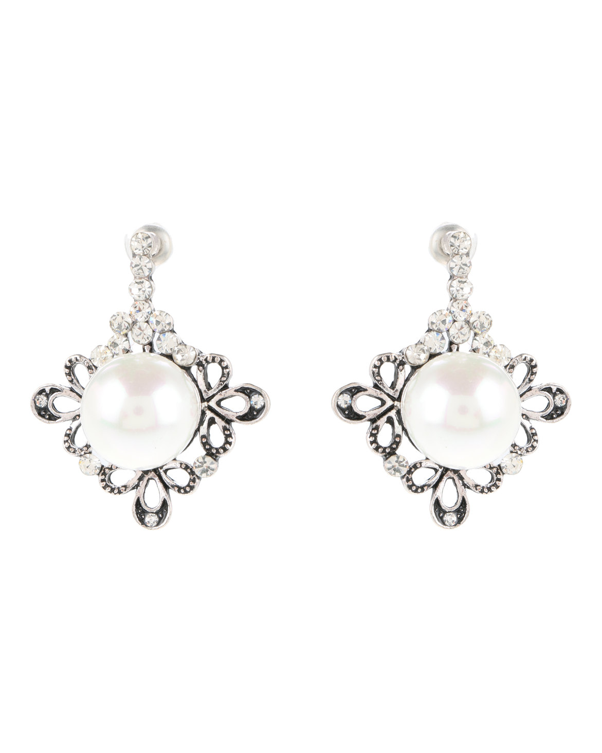Lily & Rose Antique Pearl Earrings Silver-Tone | Zando