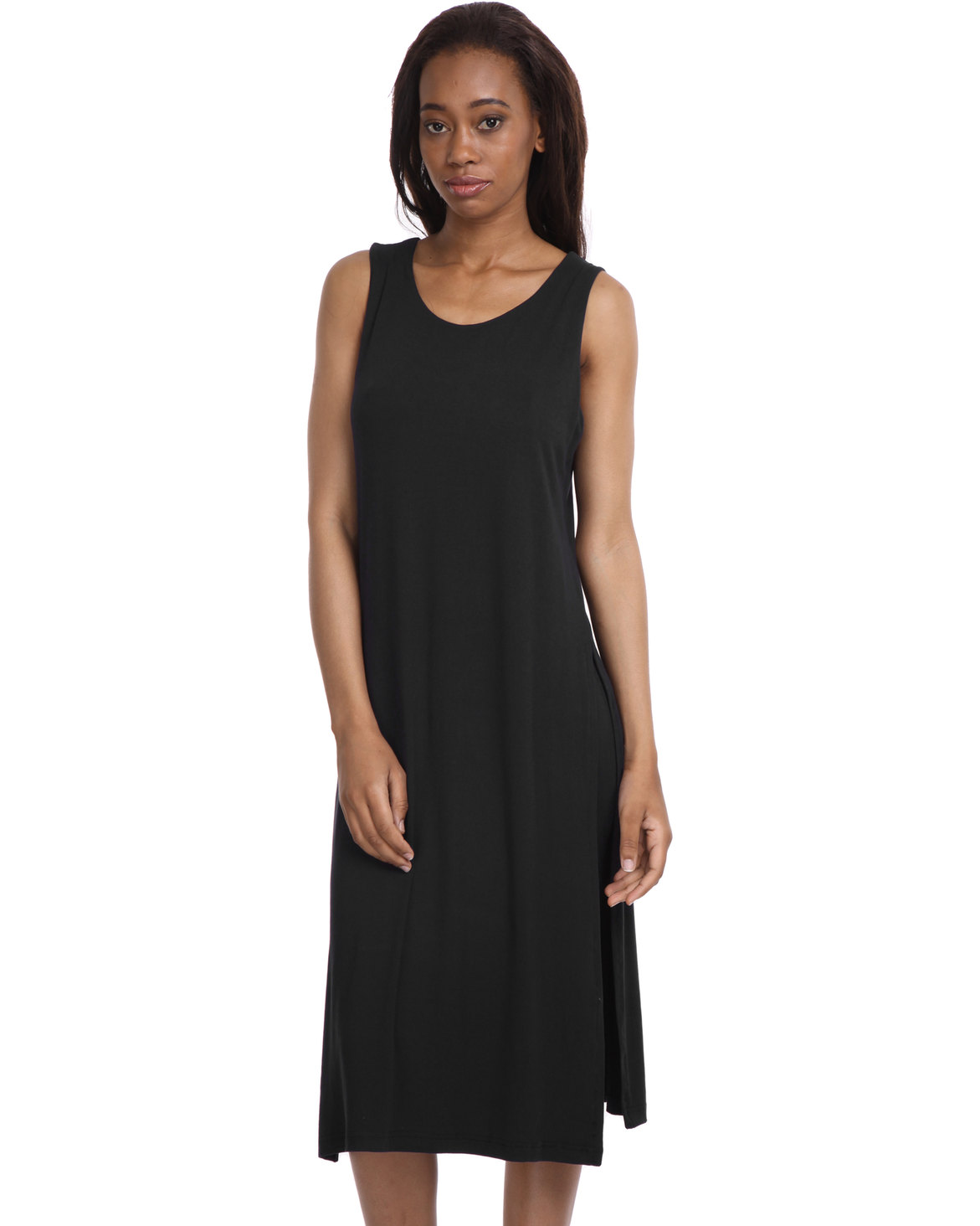 Utopia Side Slit Dress Black | Zando