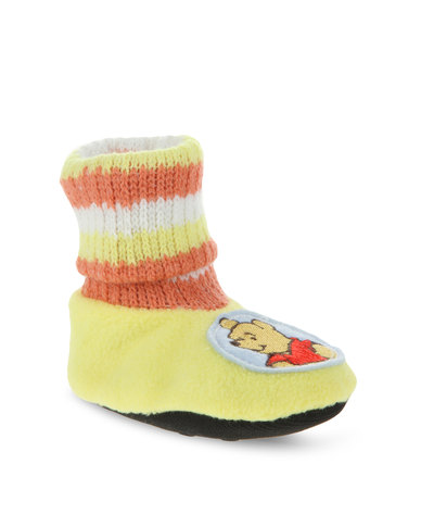 Character Brands Winnie the Pooh Booty Socks Yellow